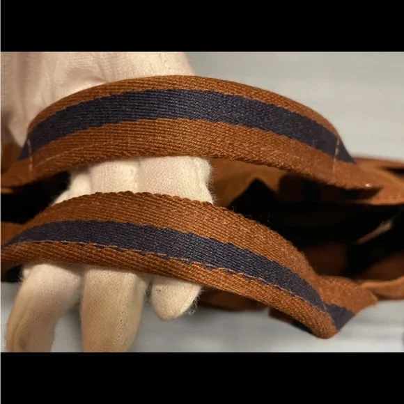 Authentic Hermes Large Vintage Rust and Navy Canvas Tote Bag - Picture 7 of 16